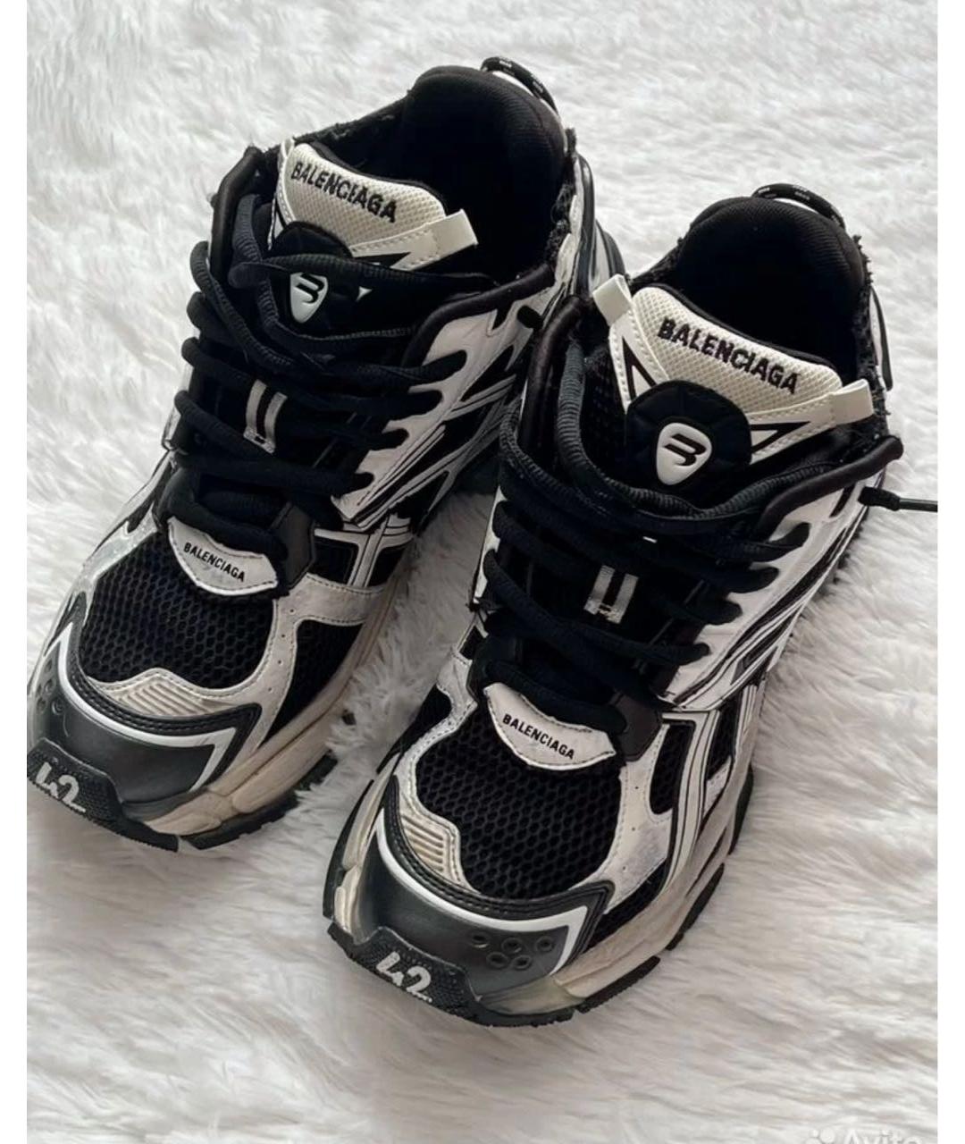 BALENCIAGA Черные низкие кроссовки / кеды из искусственной кожи, фото 2