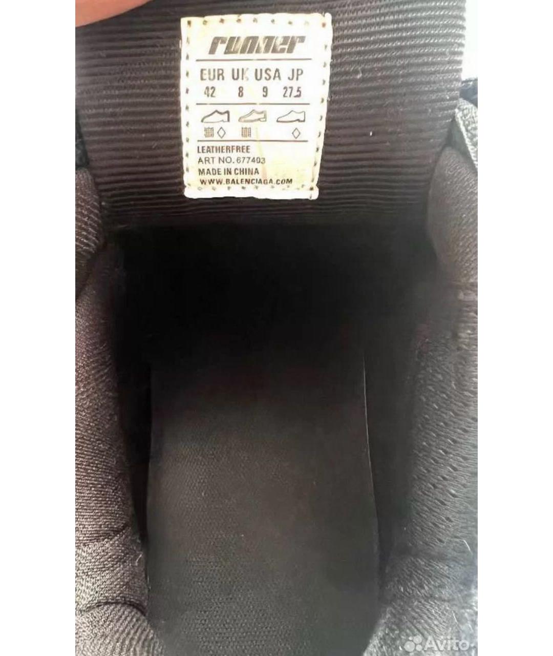 BALENCIAGA Черные низкие кроссовки / кеды из искусственной кожи, фото 8