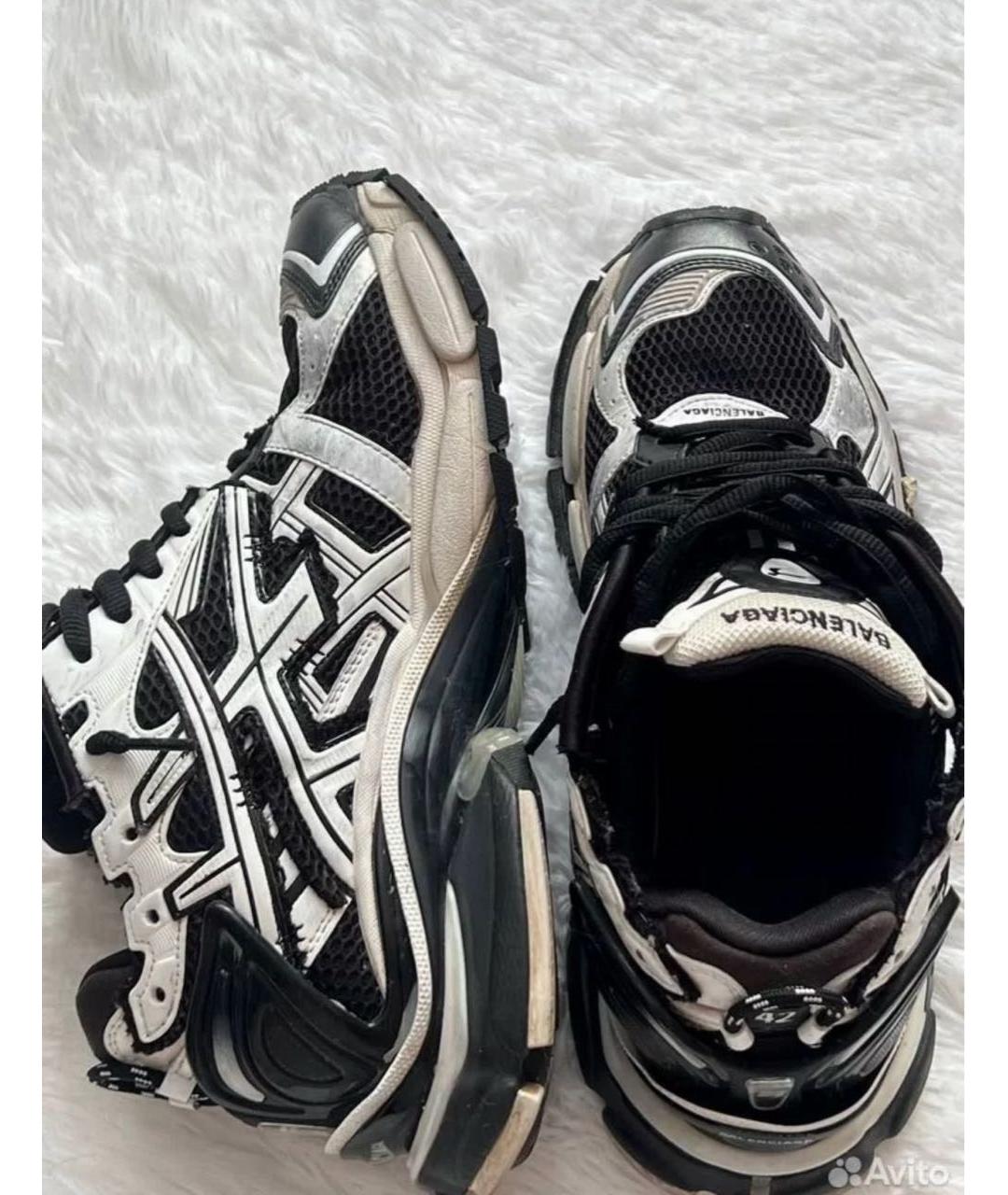 BALENCIAGA Черные низкие кроссовки / кеды из искусственной кожи, фото 3