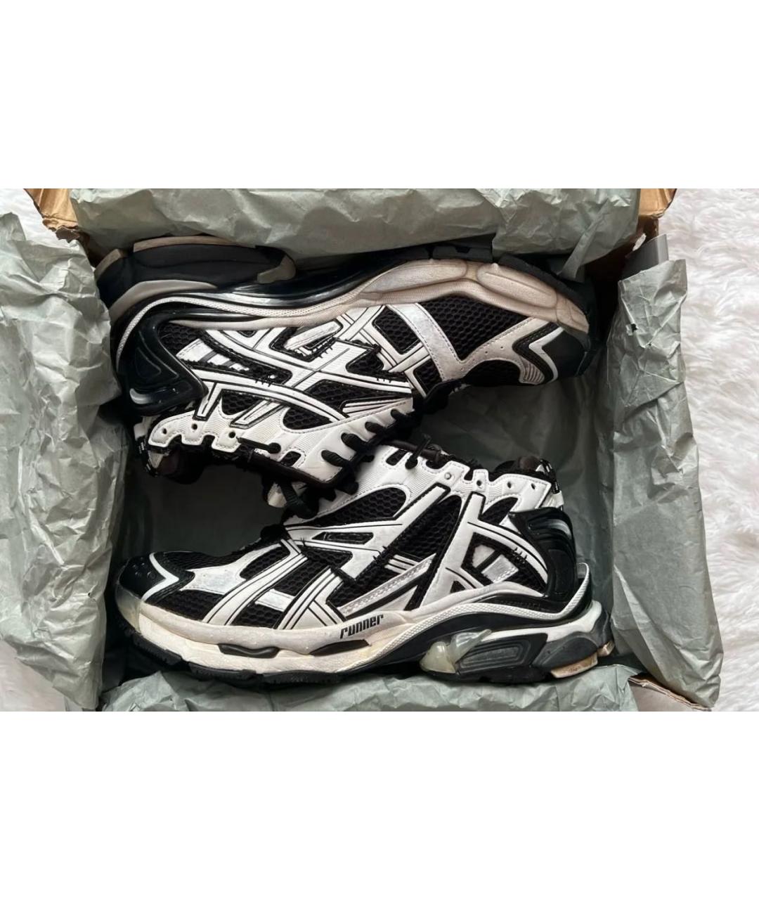 BALENCIAGA Черные низкие кроссовки / кеды из искусственной кожи, фото 9