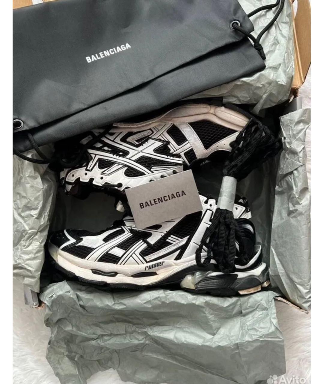 BALENCIAGA Черные низкие кроссовки / кеды из искусственной кожи, фото 7