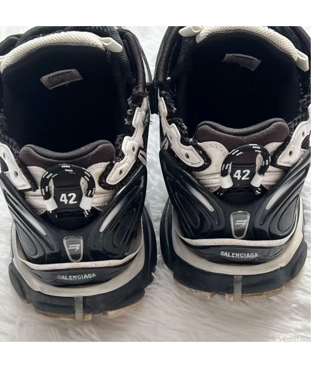 BALENCIAGA Черные низкие кроссовки / кеды из искусственной кожи, фото 4