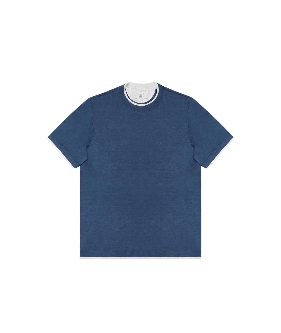 BRUNELLO CUCINELLI Синяя футболка, фото 1