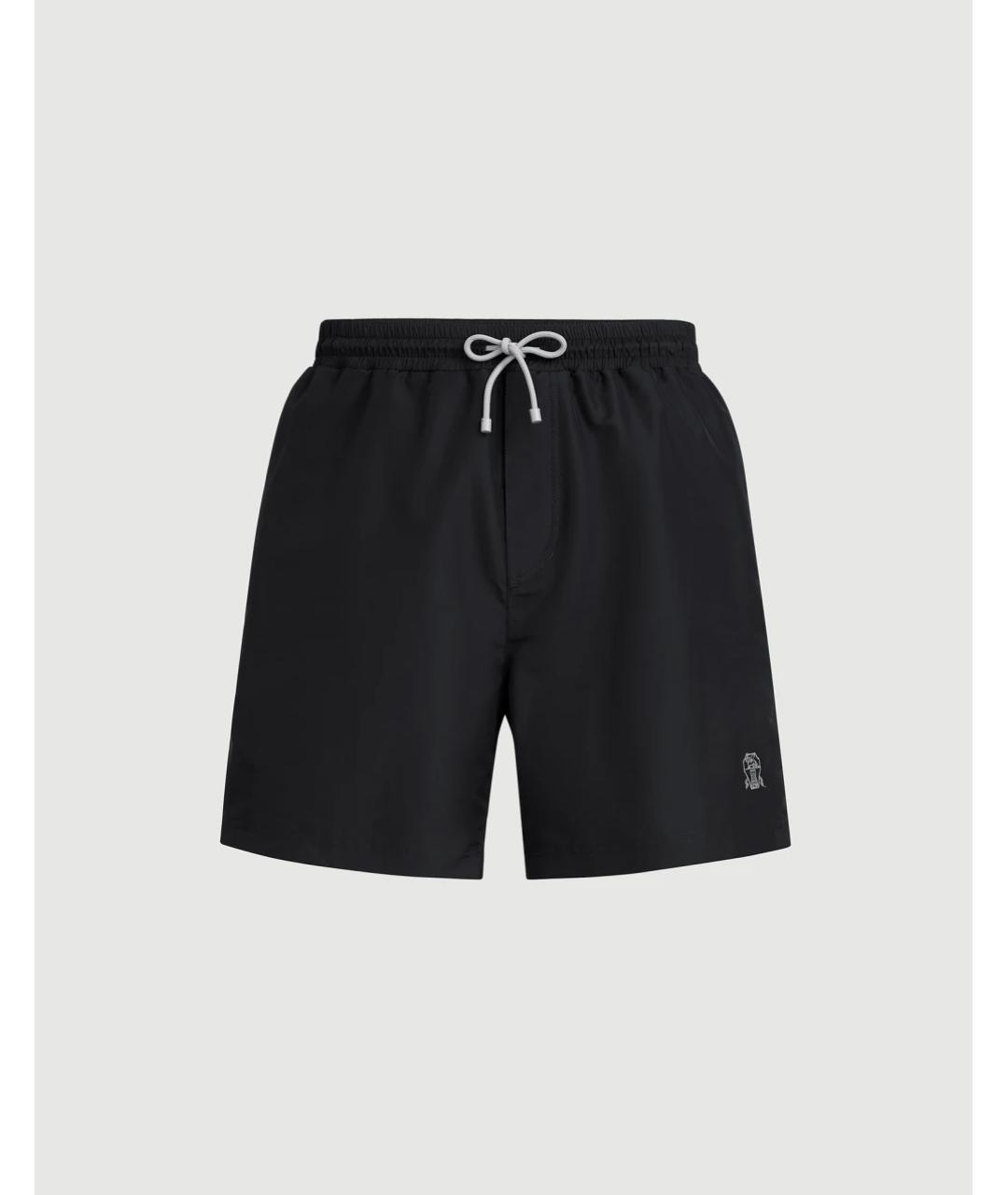 BRUNELLO CUCINELLI Черные полиэстеровые плавки, фото 4