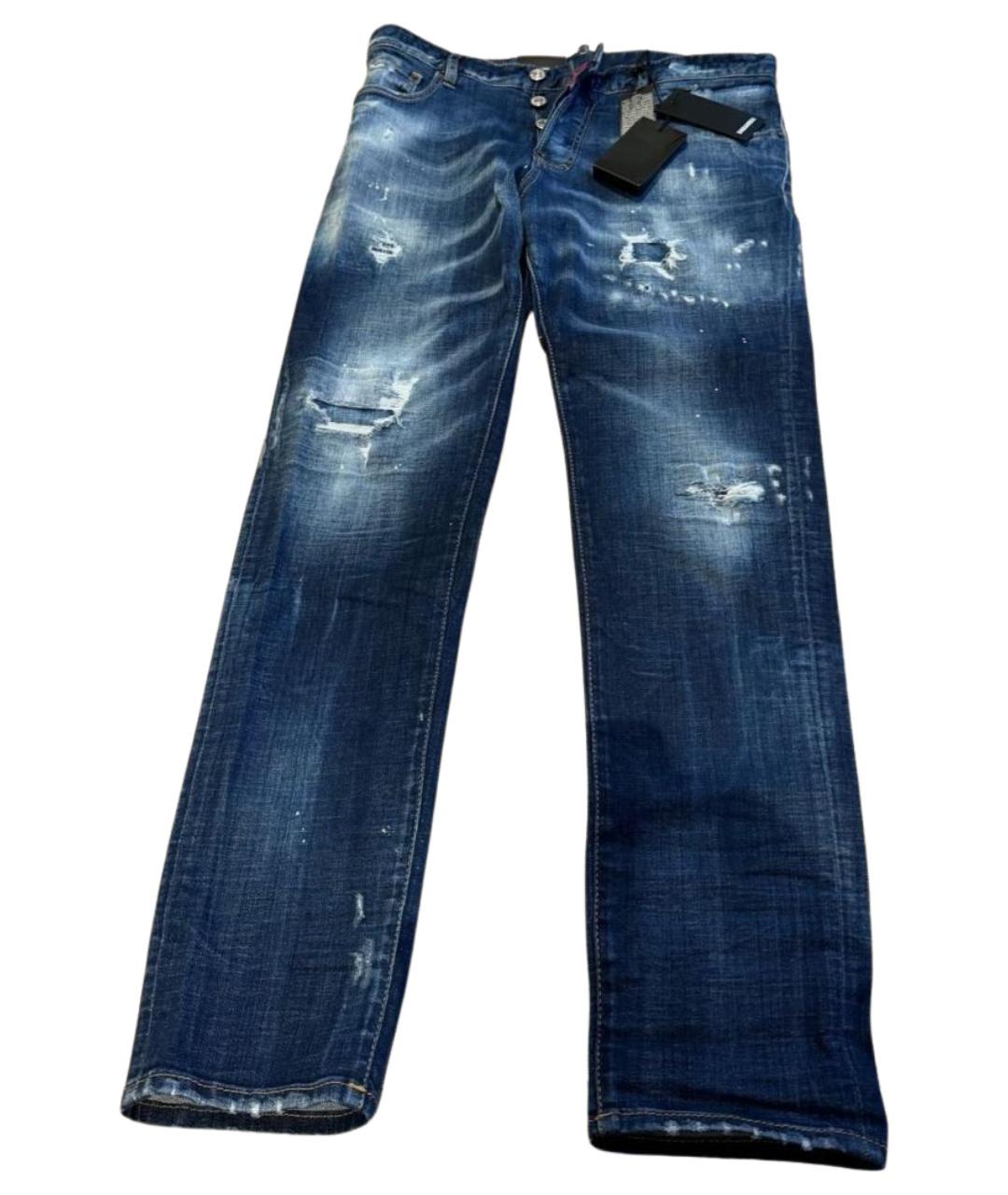 DSQUARED2 Синие хлопковые прямые джинсы, фото 1