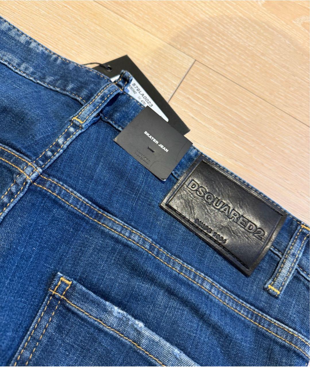 DSQUARED2 Синие хлопковые джинсы скинни, фото 5