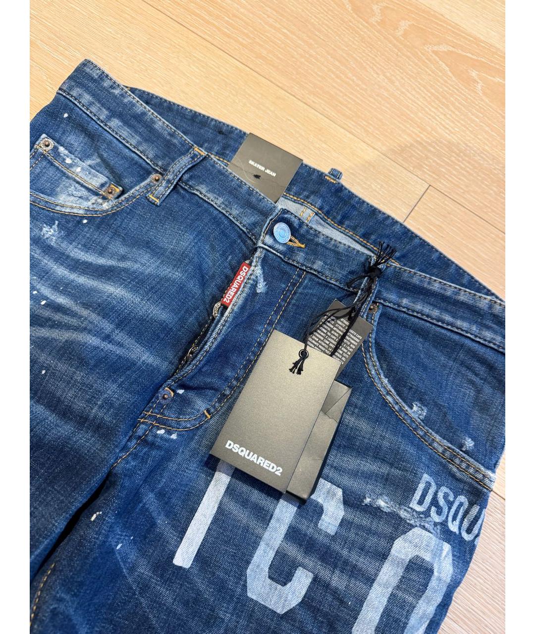 DSQUARED2 Синие хлопковые джинсы скинни, фото 4