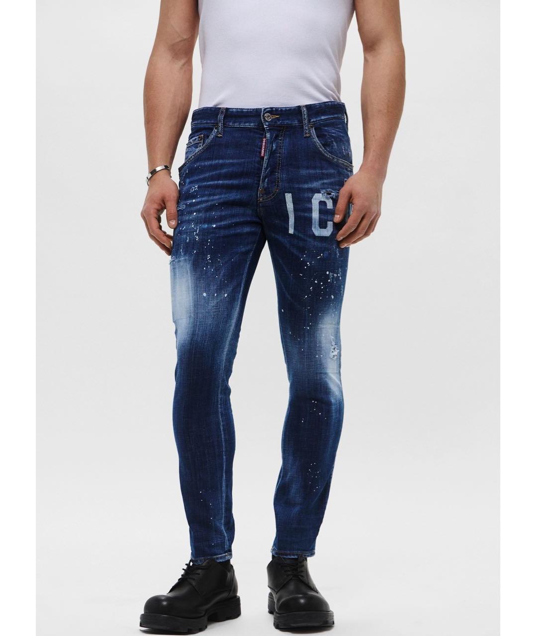 DSQUARED2 Синие хлопковые джинсы скинни, фото 2