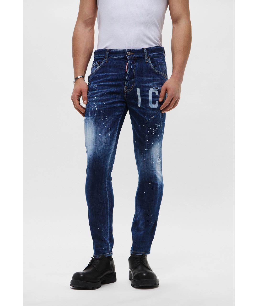 DSQUARED2 Синие хлопковые джинсы скинни, фото 7