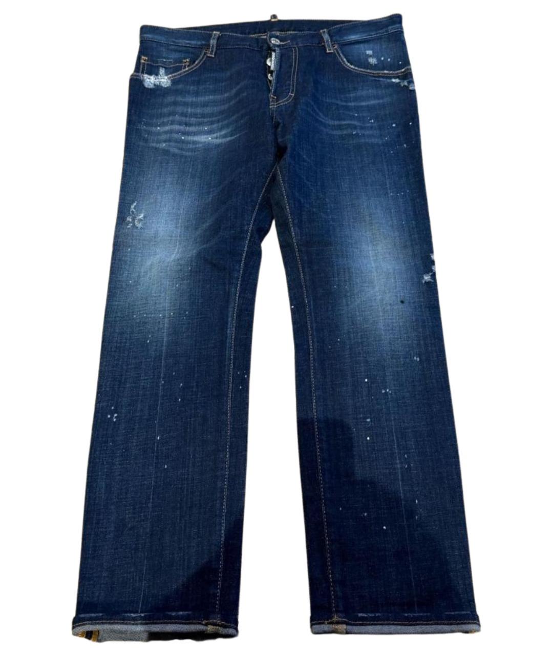 DSQUARED2 Синие хлопковые прямые джинсы, фото 1