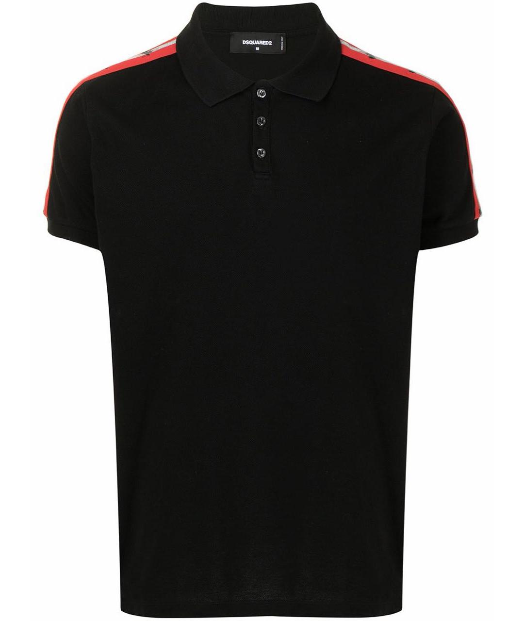 DSQUARED2 Черное хлопковое поло с коротким рукавом, фото 1