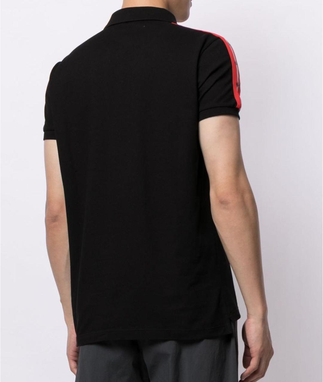 DSQUARED2 Черное хлопковое поло с коротким рукавом, фото 2