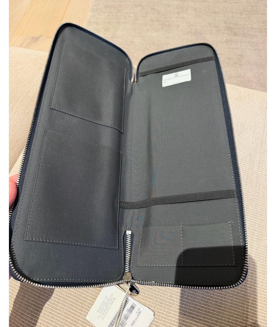 BRUNELLO CUCINELLI Антрацитовая барсетка, фото 6
