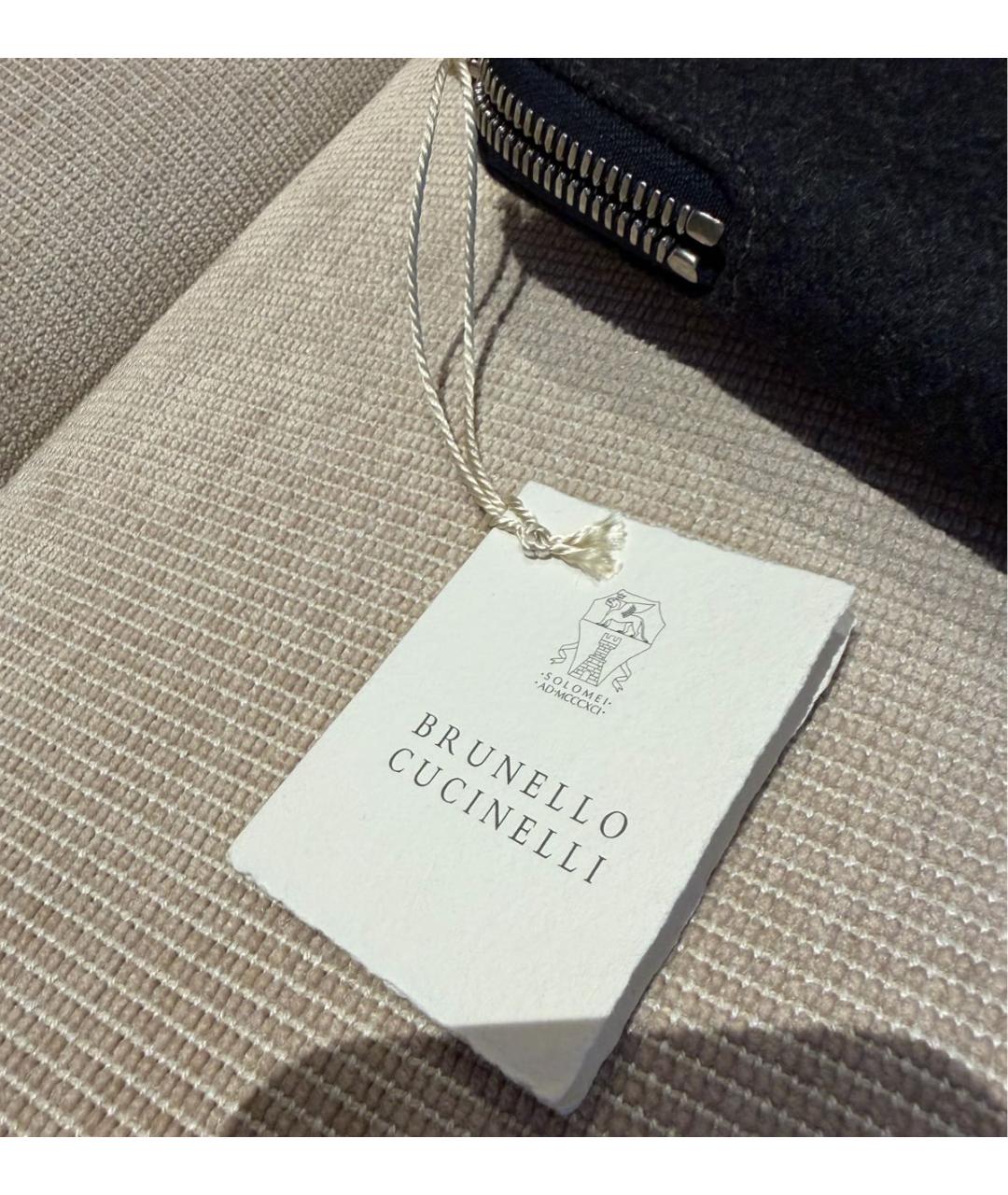 BRUNELLO CUCINELLI Антрацитовая барсетка, фото 4