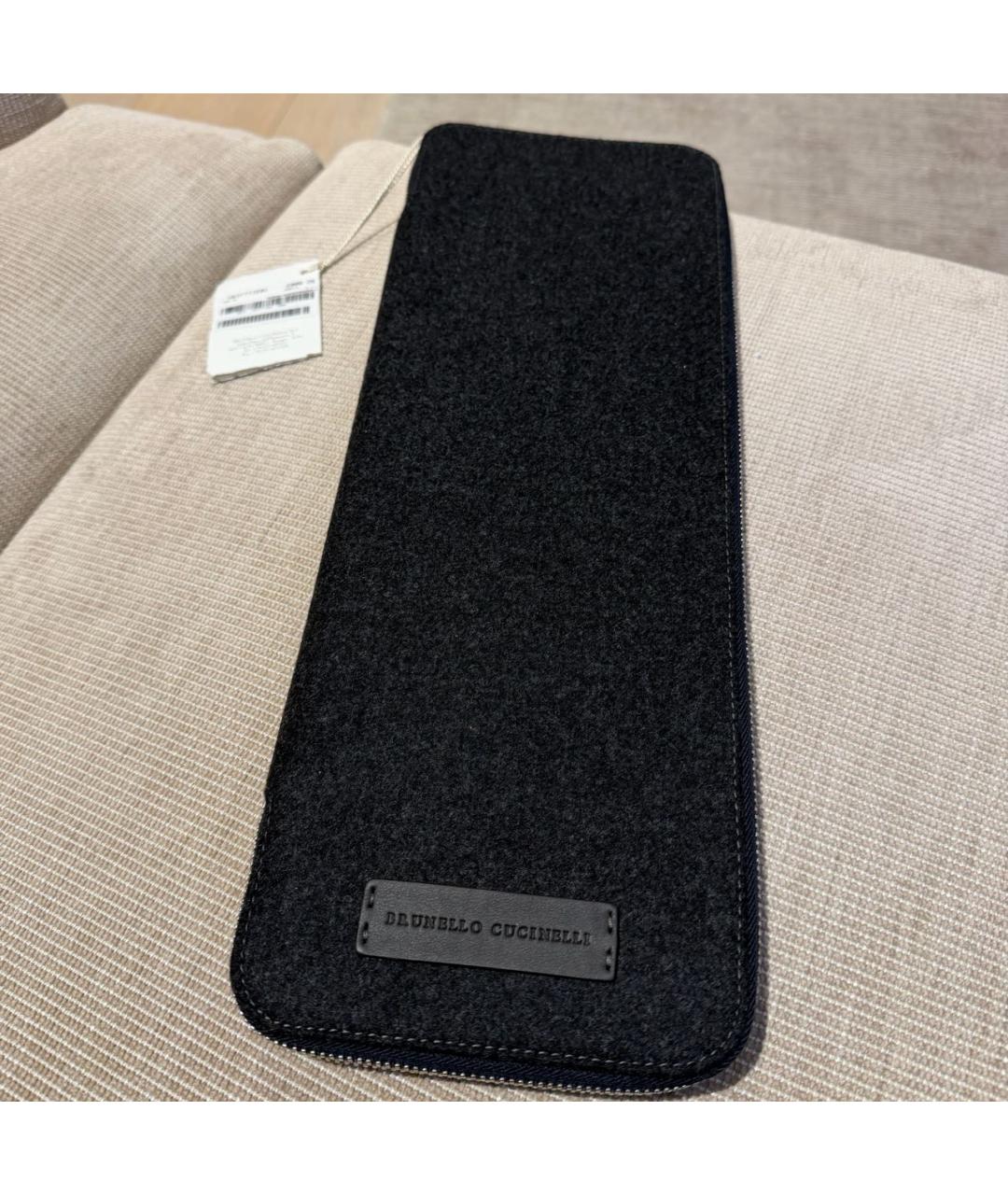 BRUNELLO CUCINELLI Антрацитовая барсетка, фото 8