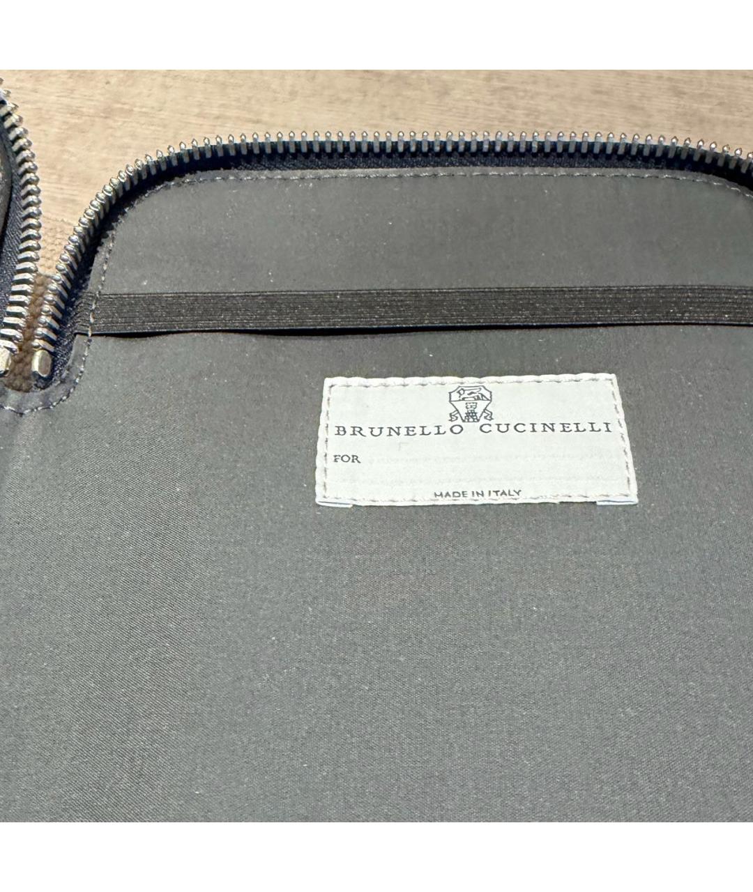 BRUNELLO CUCINELLI Антрацитовая барсетка, фото 7