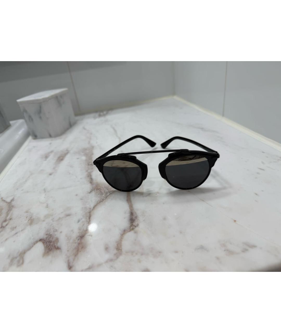 CHRISTIAN DIOR Черные металлические солнцезащитные очки, фото 2