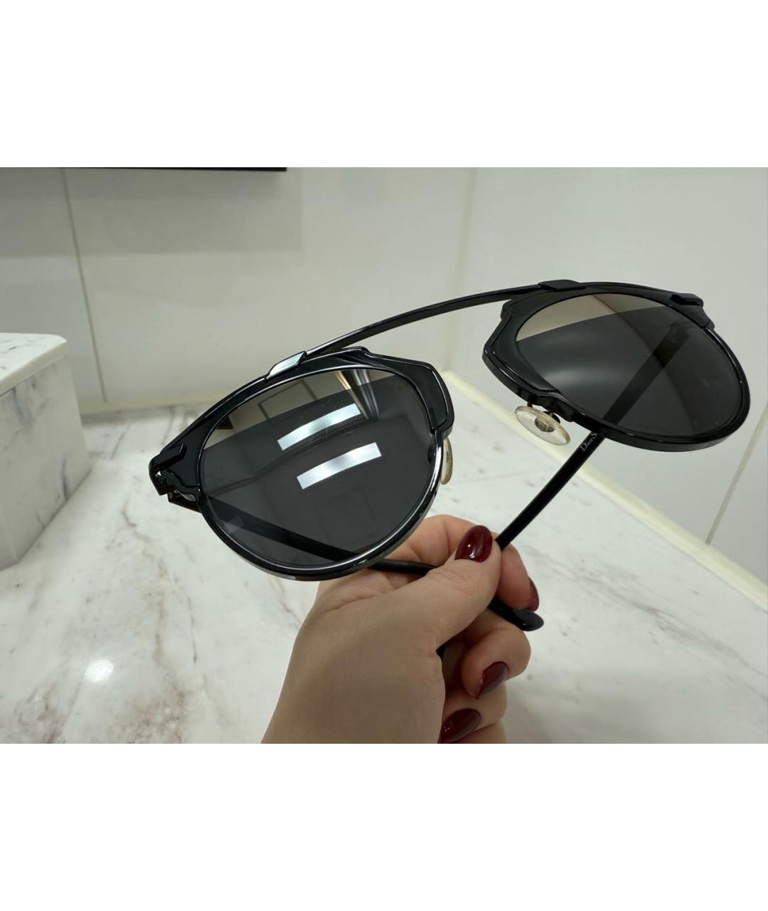 CHRISTIAN DIOR Черные металлические солнцезащитные очки, фото 6