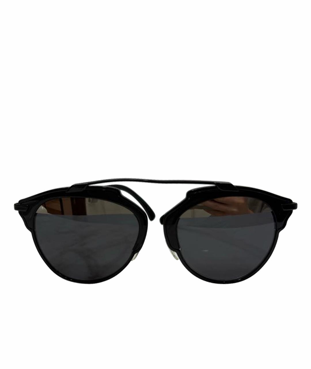 CHRISTIAN DIOR Черные металлические солнцезащитные очки, фото 1