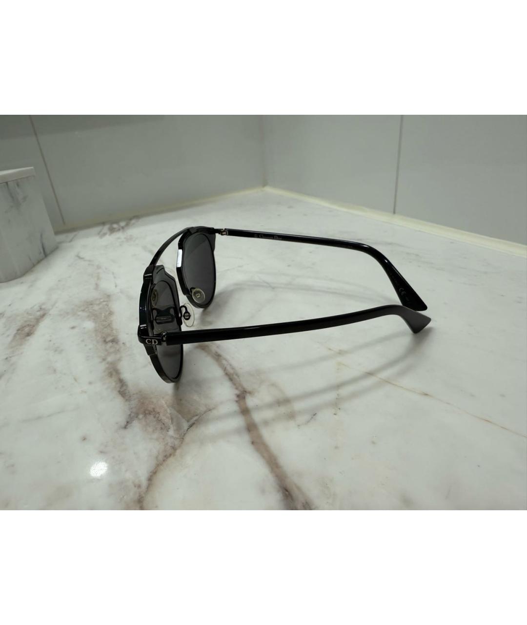 CHRISTIAN DIOR Черные металлические солнцезащитные очки, фото 3