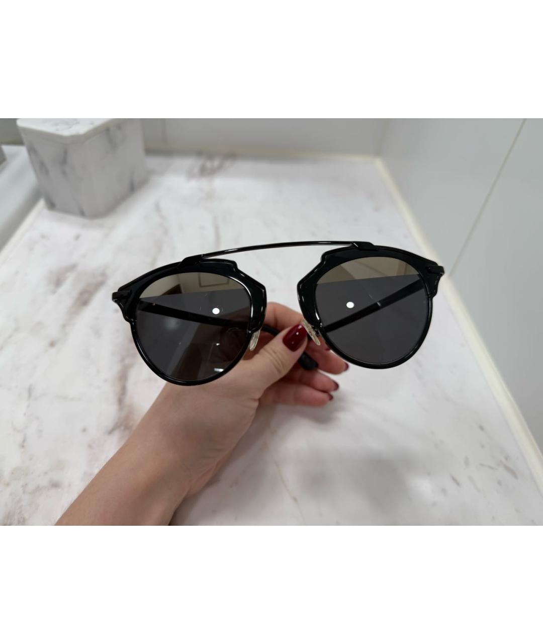 CHRISTIAN DIOR Черные металлические солнцезащитные очки, фото 4