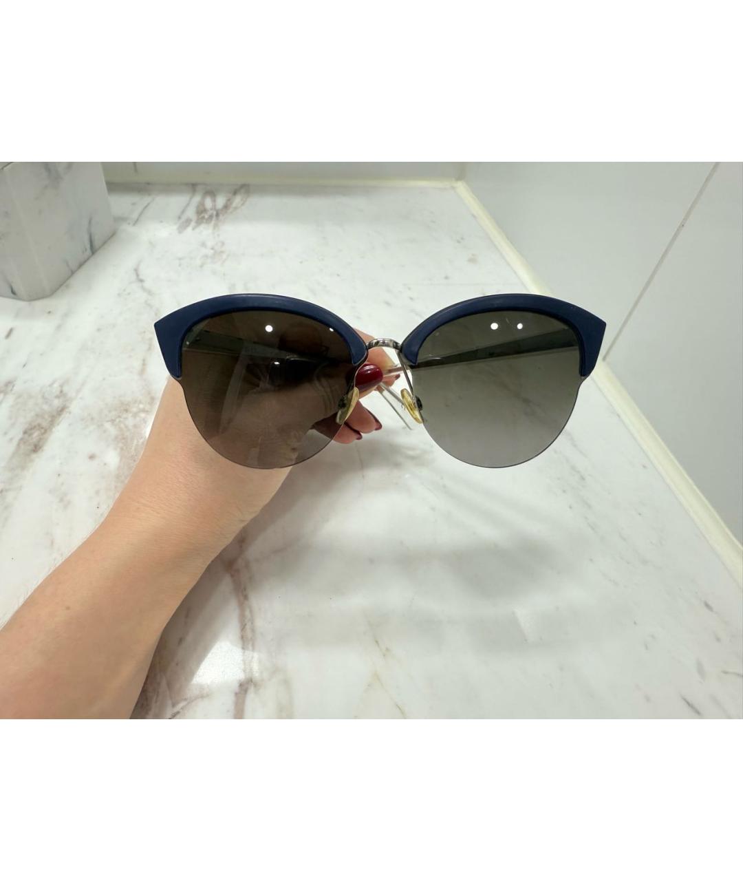 CHRISTIAN DIOR Синие пластиковые солнцезащитные очки, фото 4