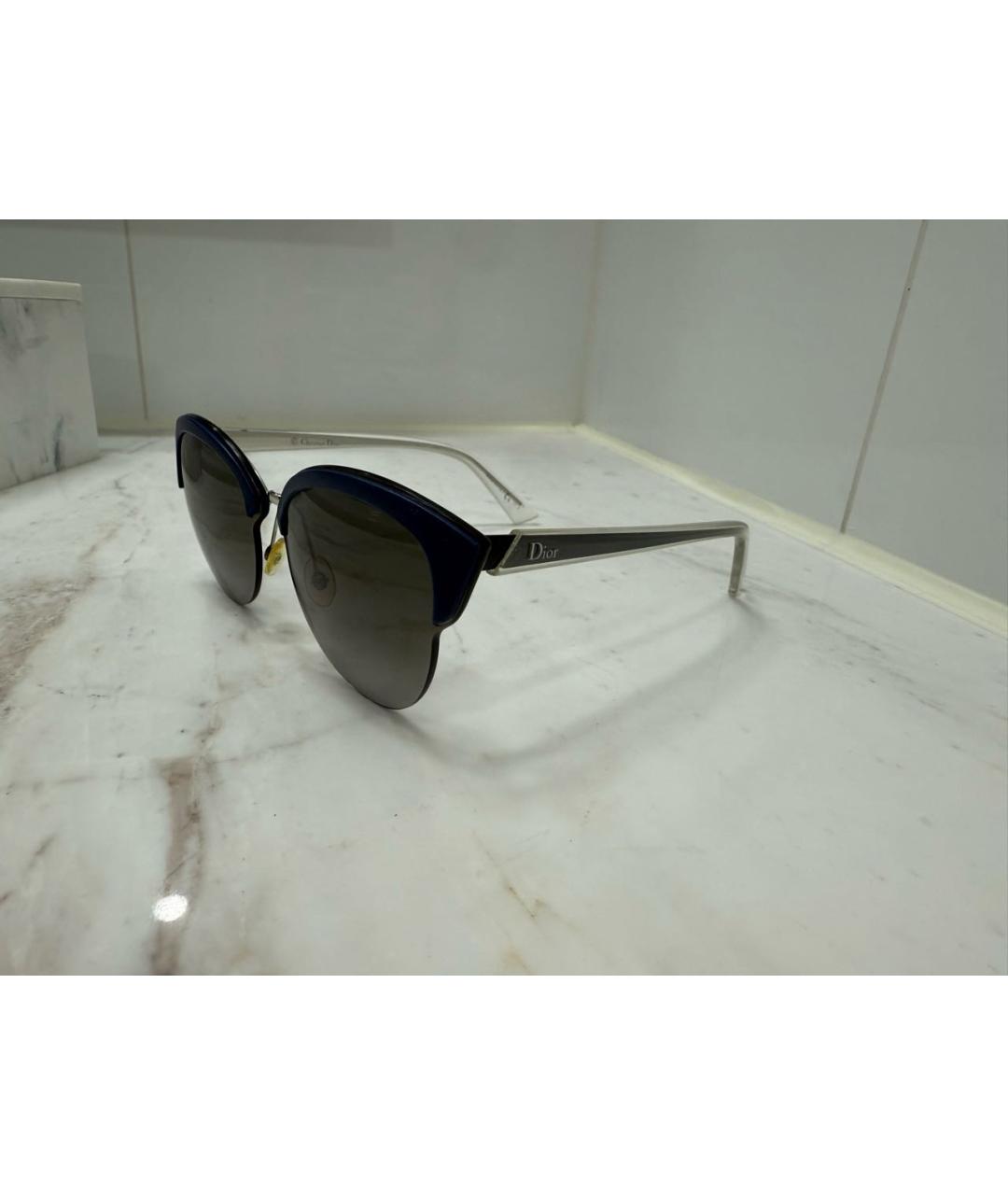 CHRISTIAN DIOR Синие пластиковые солнцезащитные очки, фото 2