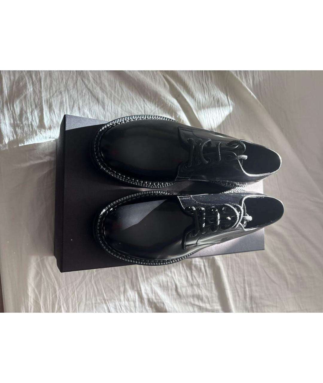 DOLCE&GABBANA Черные кожаные туфли, фото 2