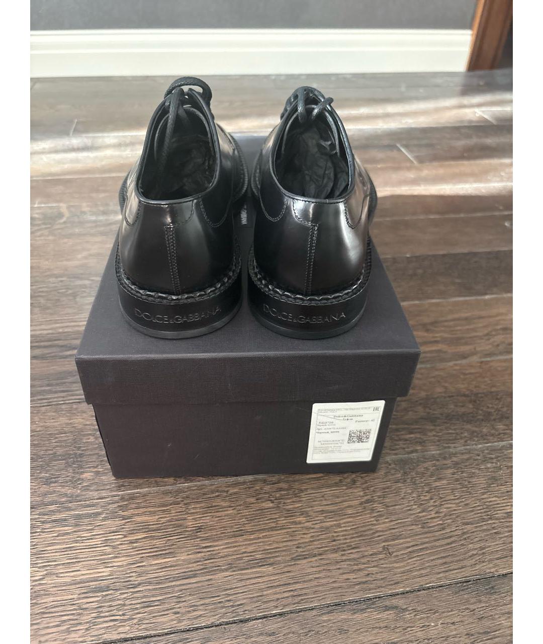 DOLCE&GABBANA Черные кожаные туфли, фото 4