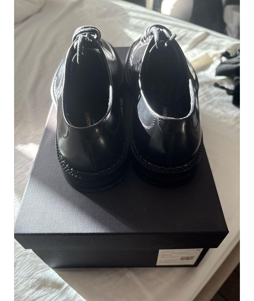 DOLCE&GABBANA Черные кожаные туфли, фото 3