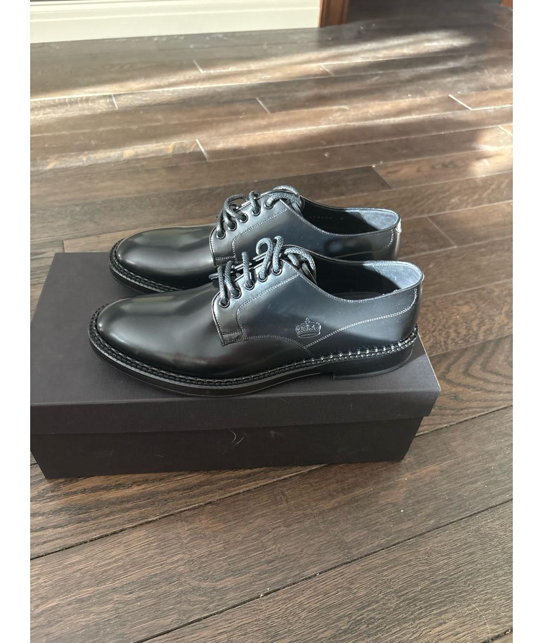 DOLCE&GABBANA Черные кожаные туфли, фото 5