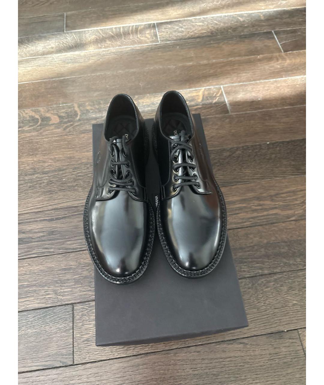 DOLCE&GABBANA Черные кожаные туфли, фото 6