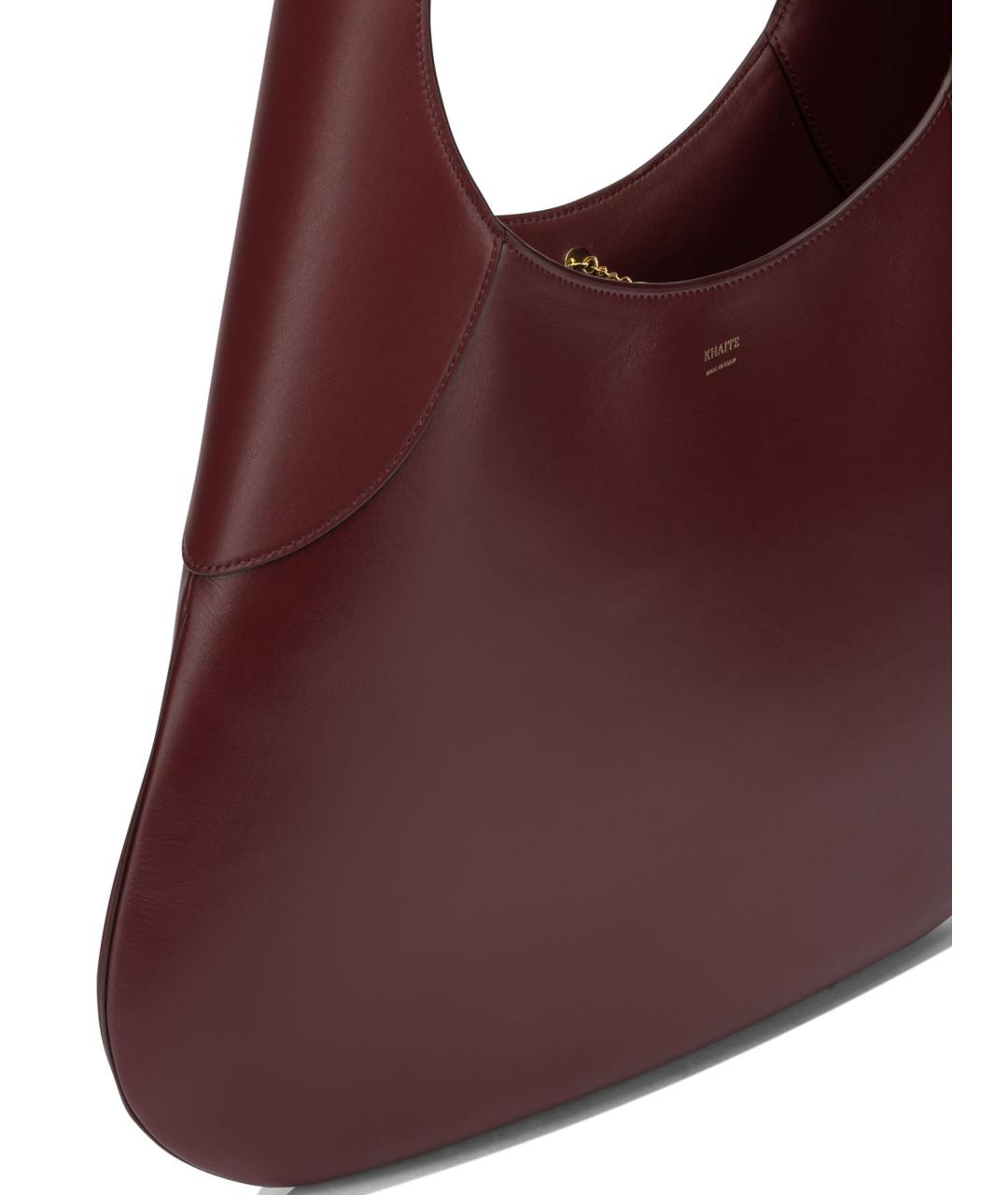 KHAITE Бордовая кожаная сумка через плечо, фото 4
