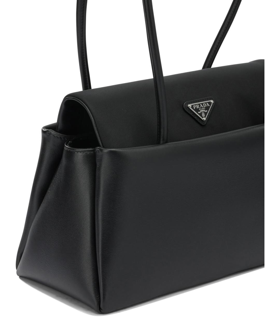 PRADA Черная кожаная сумка с короткими ручками, фото 4