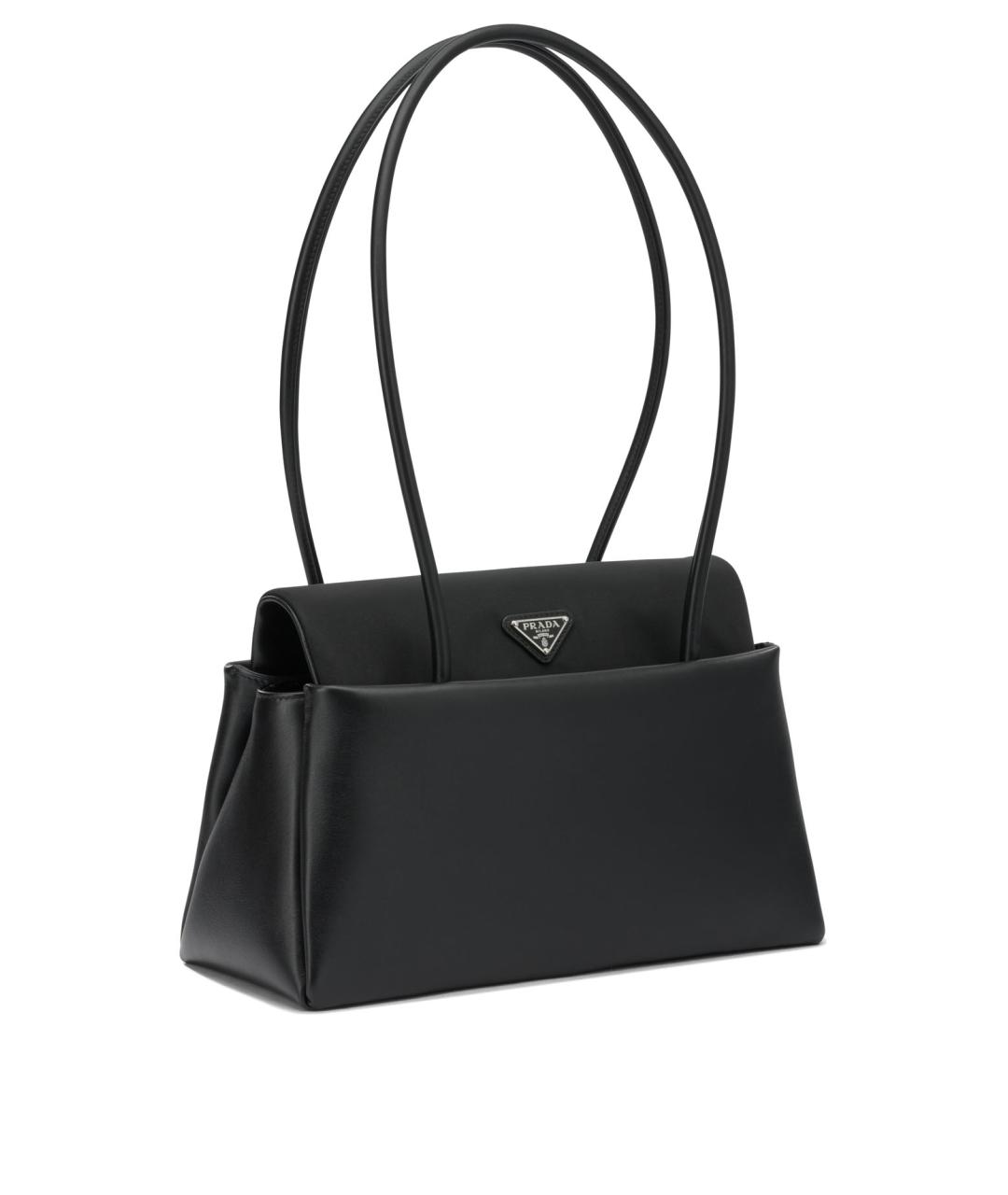 PRADA Черная кожаная сумка с короткими ручками, фото 2