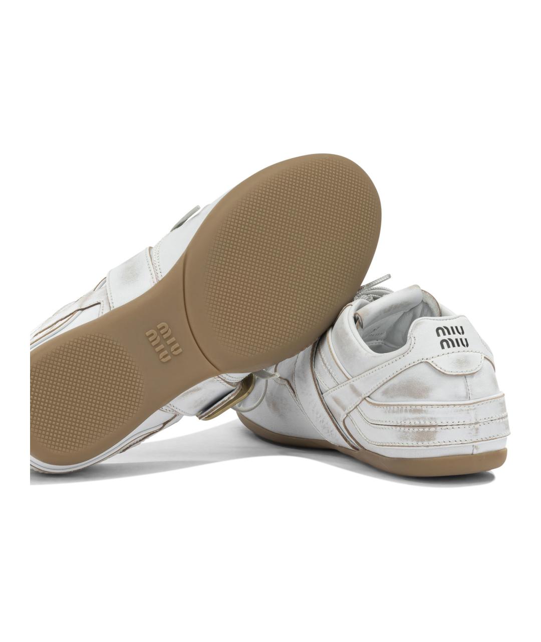 MIU MIU Белые кожаные кеды, фото 5
