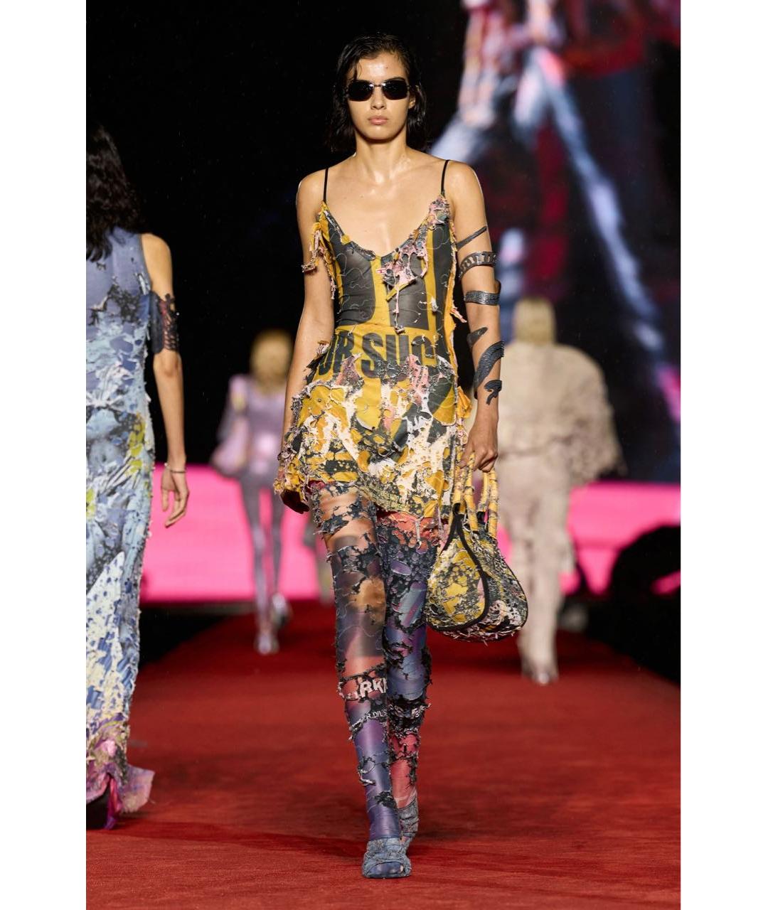 DIESEL Мульти хлопко-эластановое коктейльное платье, фото 2