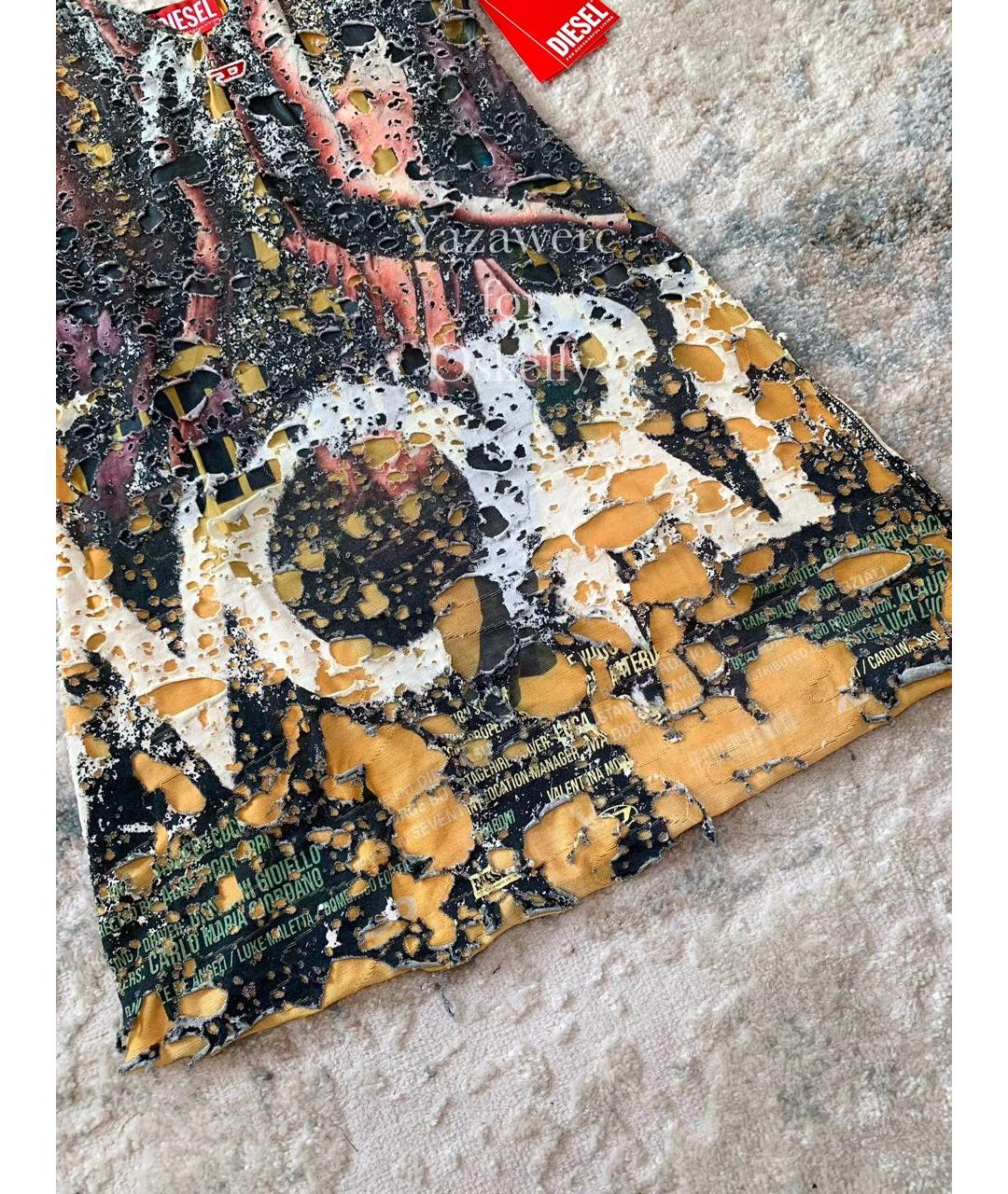 DIESEL Мульти хлопко-эластановое коктейльное платье, фото 7