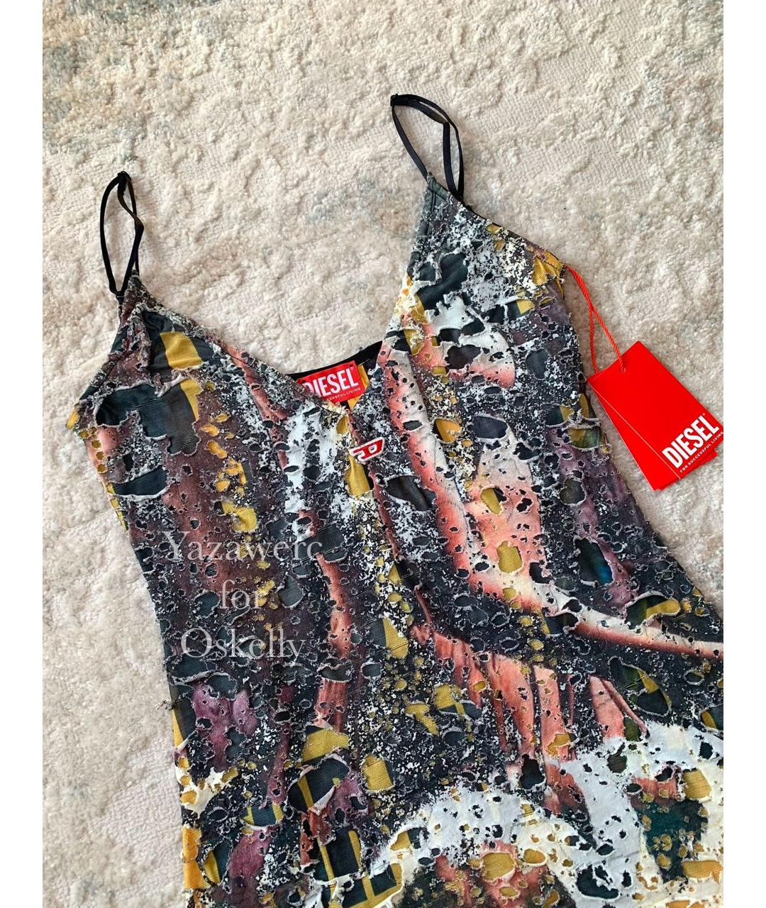 DIESEL Мульти хлопко-эластановое коктейльное платье, фото 6