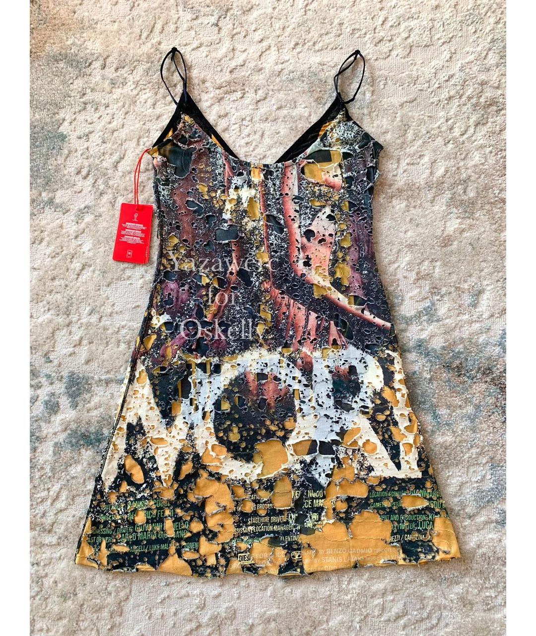 DIESEL Мульти хлопко-эластановое коктейльное платье, фото 5