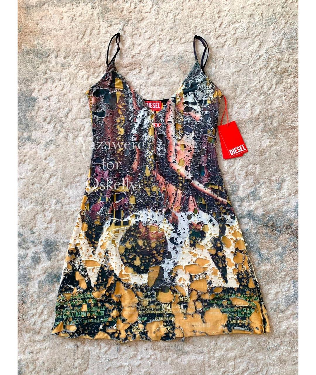 DIESEL Мульти хлопко-эластановое коктейльное платье, фото 4