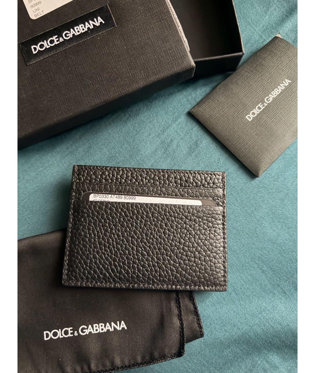 DOLCE&GABBANA Черный кожаный кардхолдер, фото 4