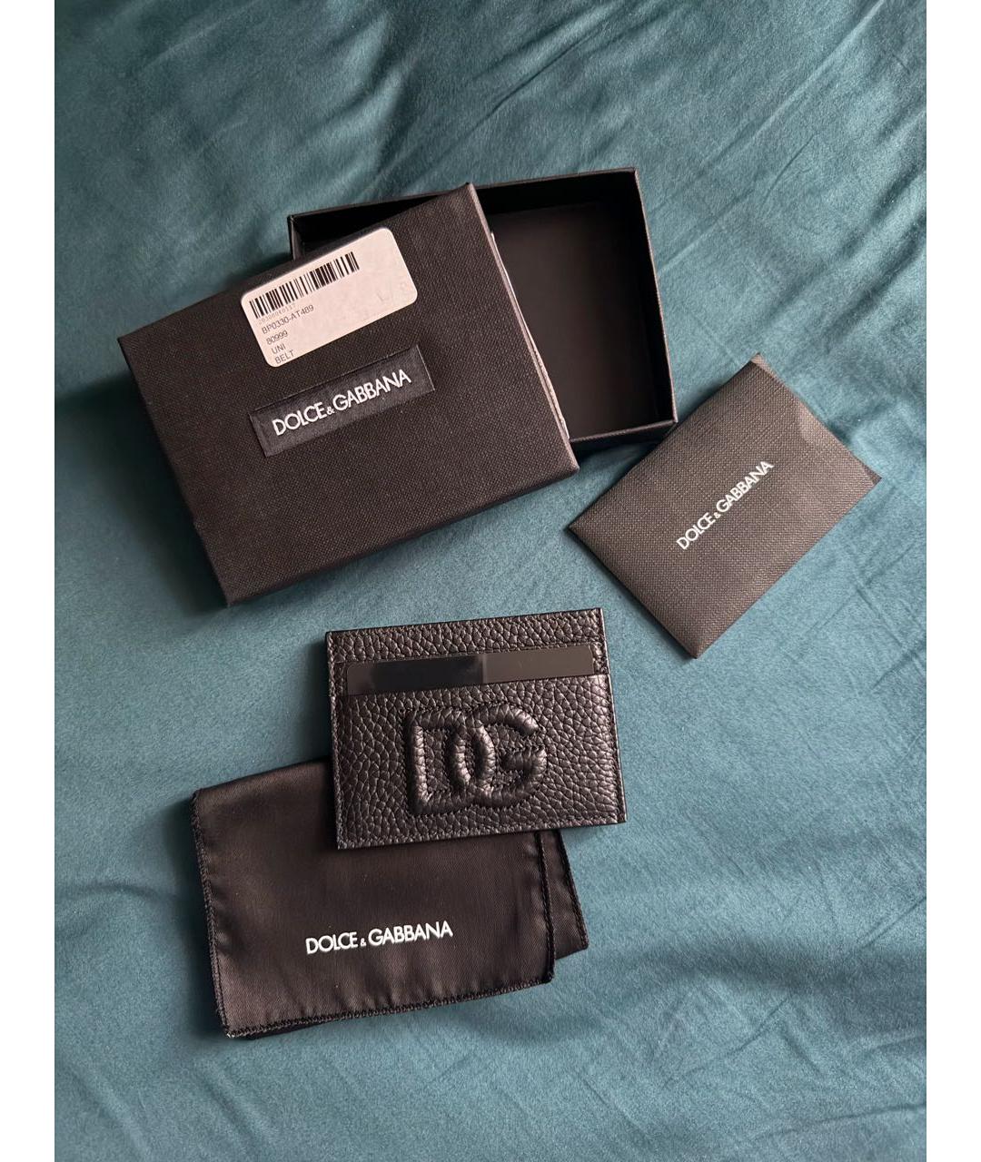 DOLCE&GABBANA Черный кожаный кардхолдер, фото 3