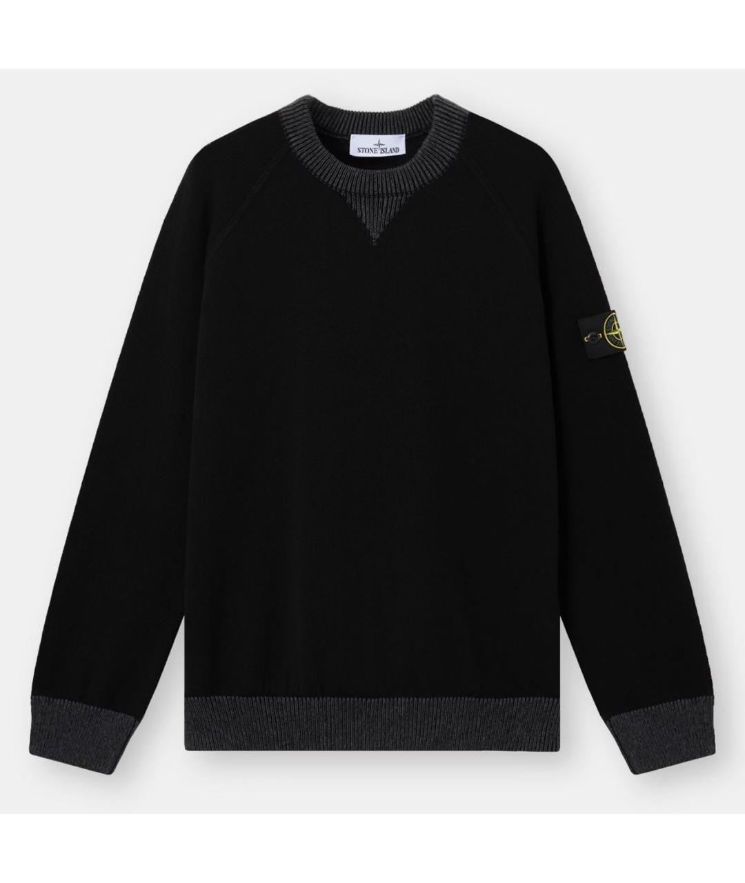 STONE ISLAND Черный хлопковый джемпер / свитер, фото 8