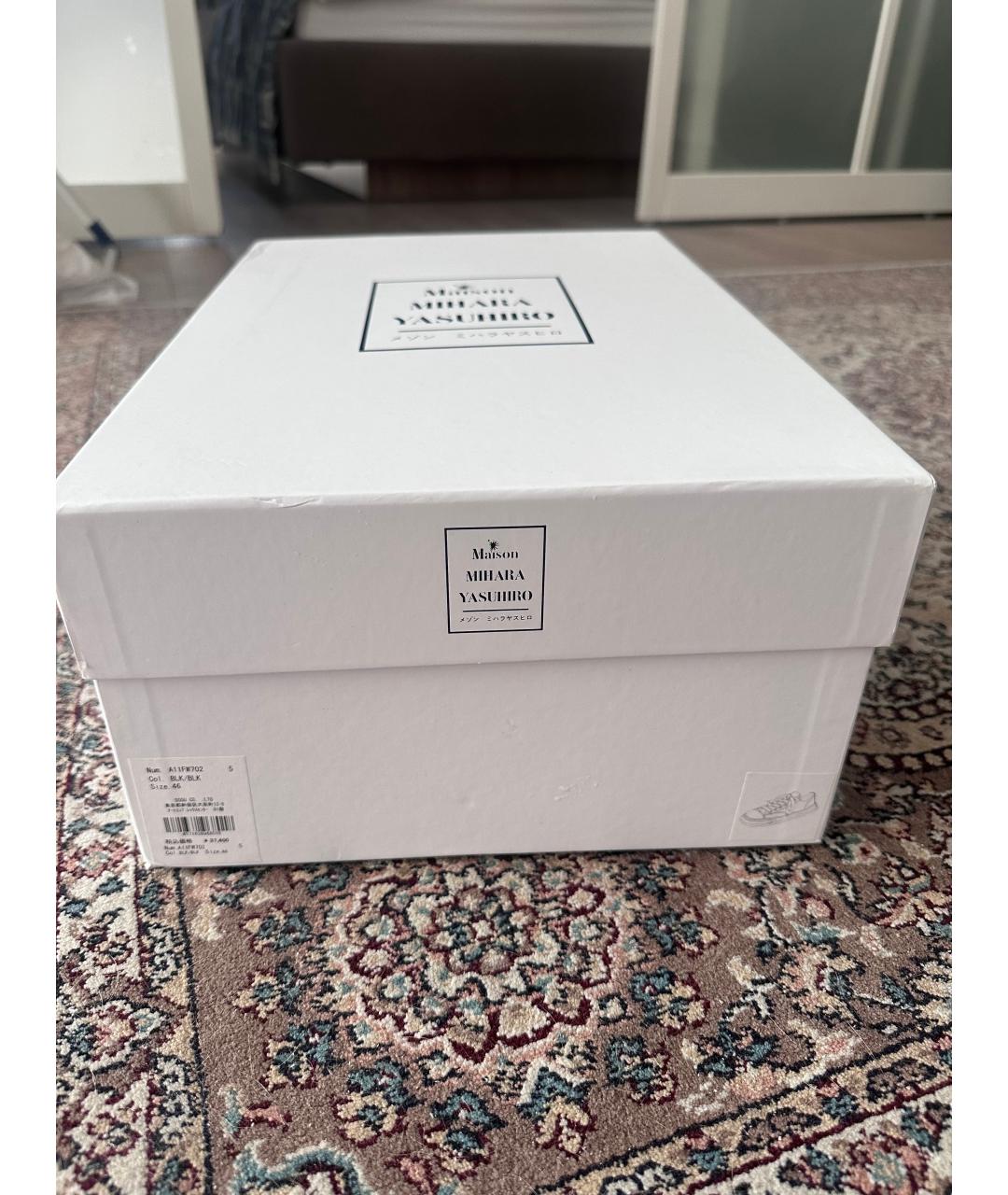 MAISON MIHARA YASUHIRO Черные текстильные низкие кроссовки / кеды, фото 7