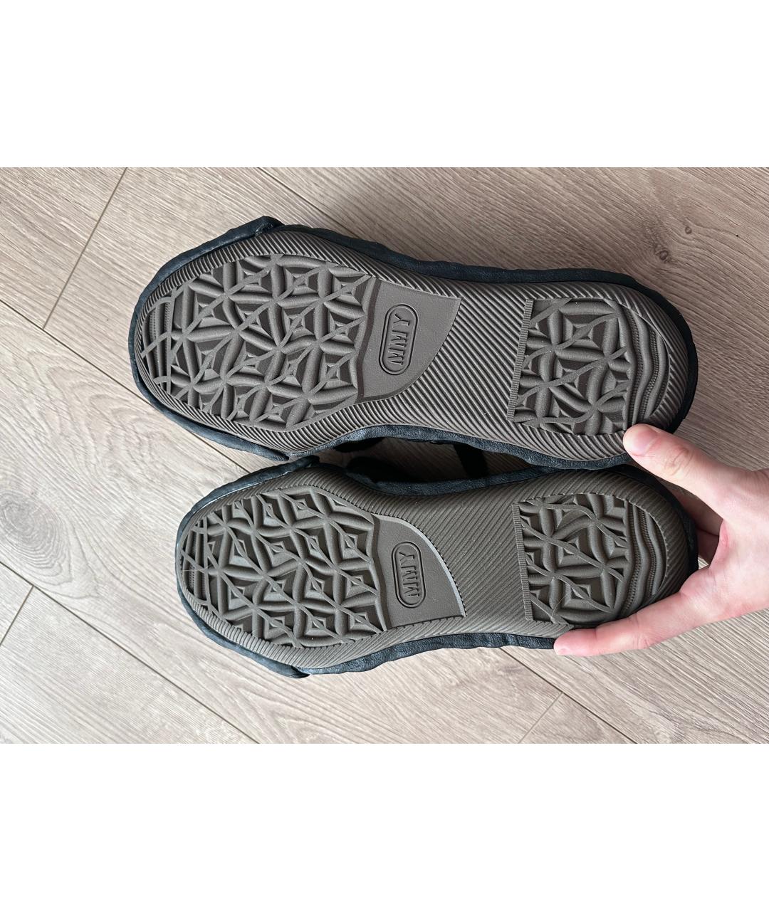 MAISON MIHARA YASUHIRO Черные текстильные низкие кроссовки / кеды, фото 5