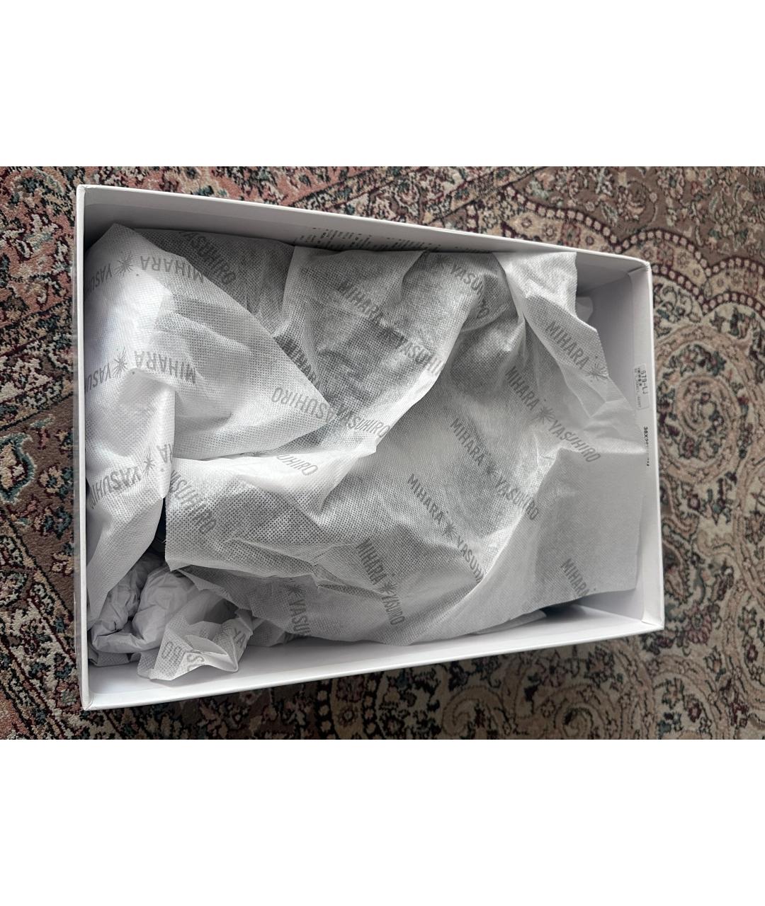 MAISON MIHARA YASUHIRO Черные текстильные низкие кроссовки / кеды, фото 8