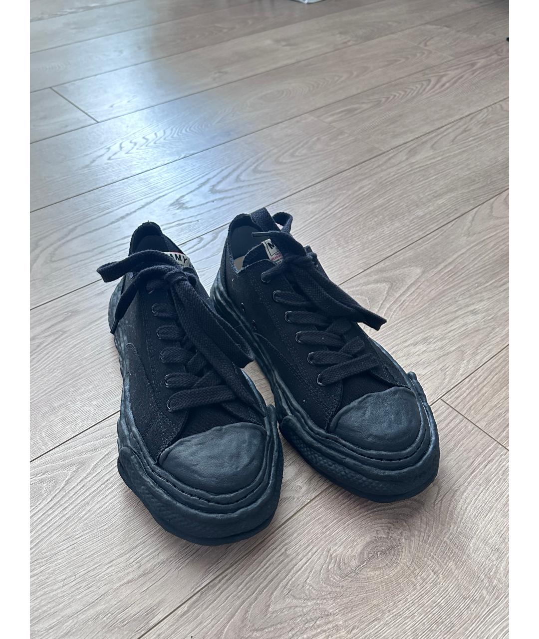 MAISON MIHARA YASUHIRO Черные текстильные низкие кроссовки / кеды, фото 2