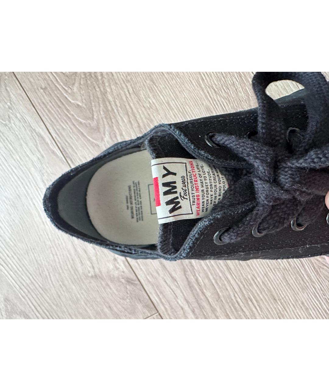 MAISON MIHARA YASUHIRO Черные текстильные низкие кроссовки / кеды, фото 6