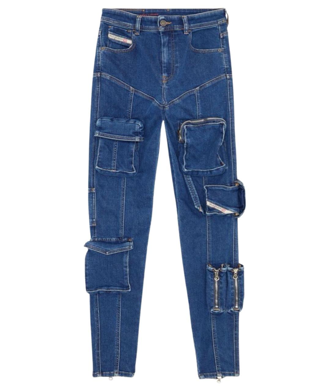 DIESEL Синие хлопко-эластановые джинсы слим, фото 1